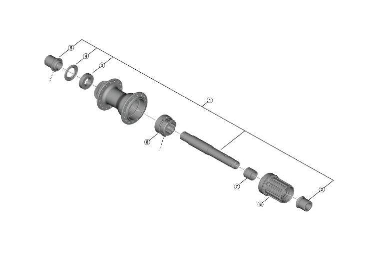 Manzana 32h FH-TC500-MS HG Rod. Sellado 142mm Eje Pasante 12mm Shimano
