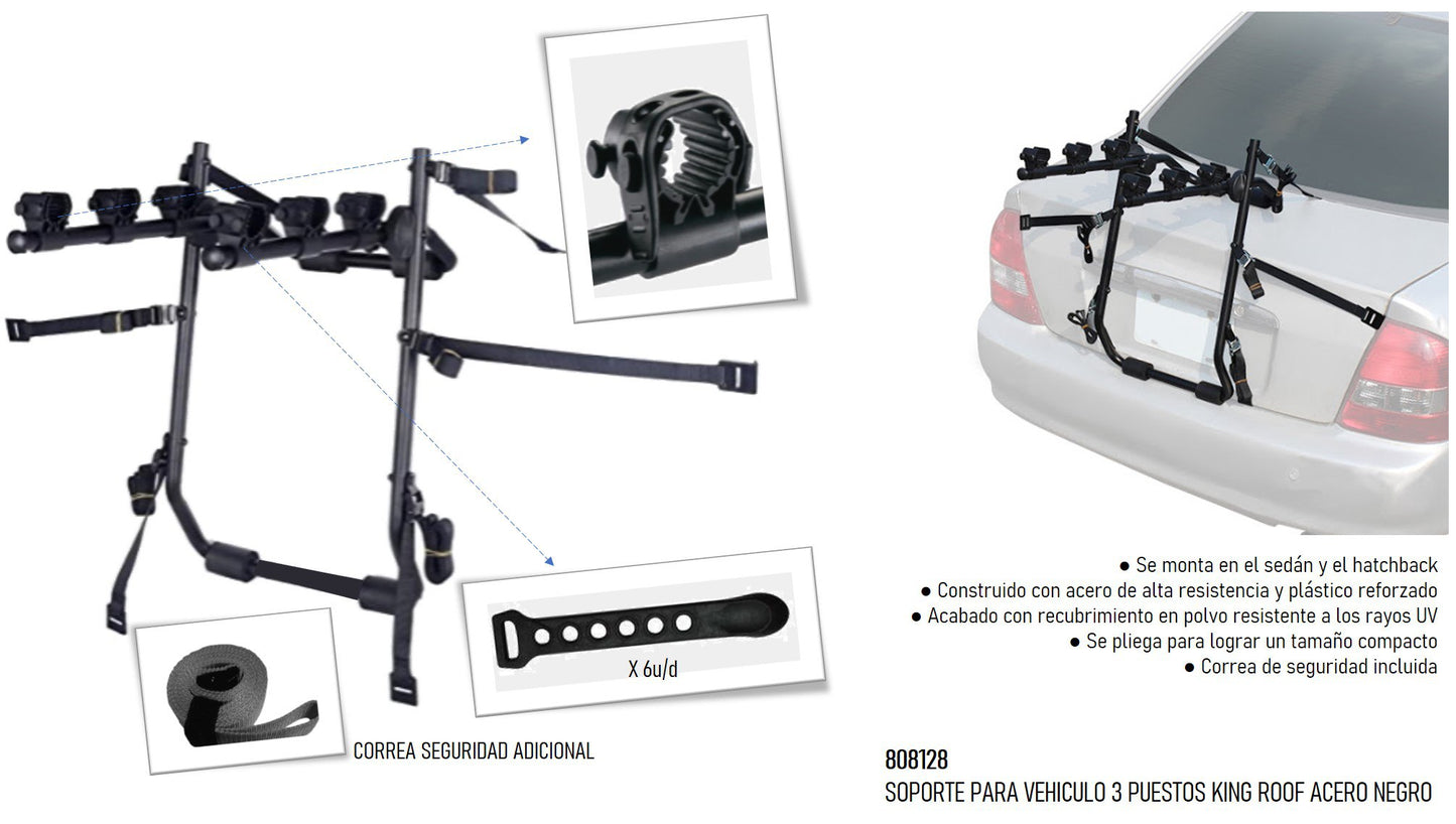 Portabicicletas 3 bicicletas King Roof