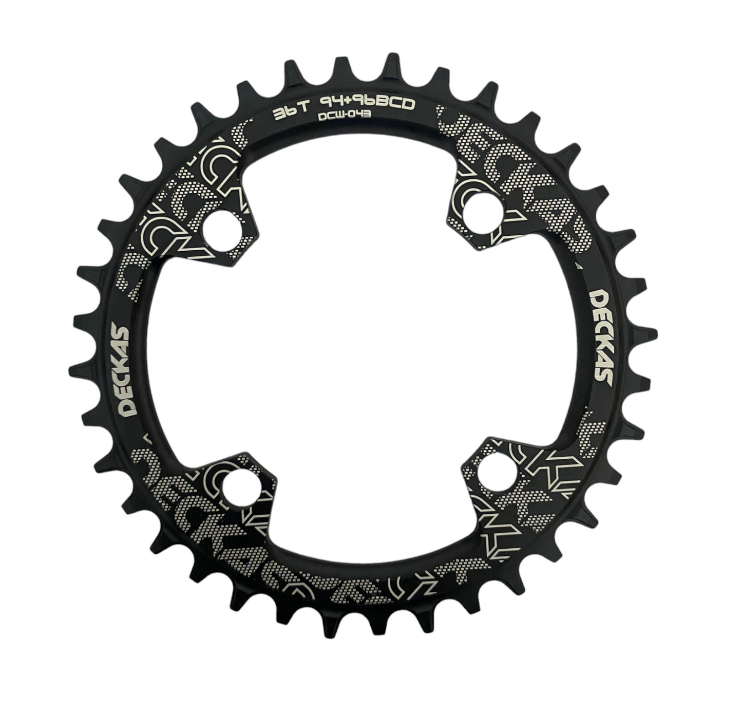 Coronilla 36T BCD 96mm y 94mm Simetrico Monoplato 12v Negra Deckas