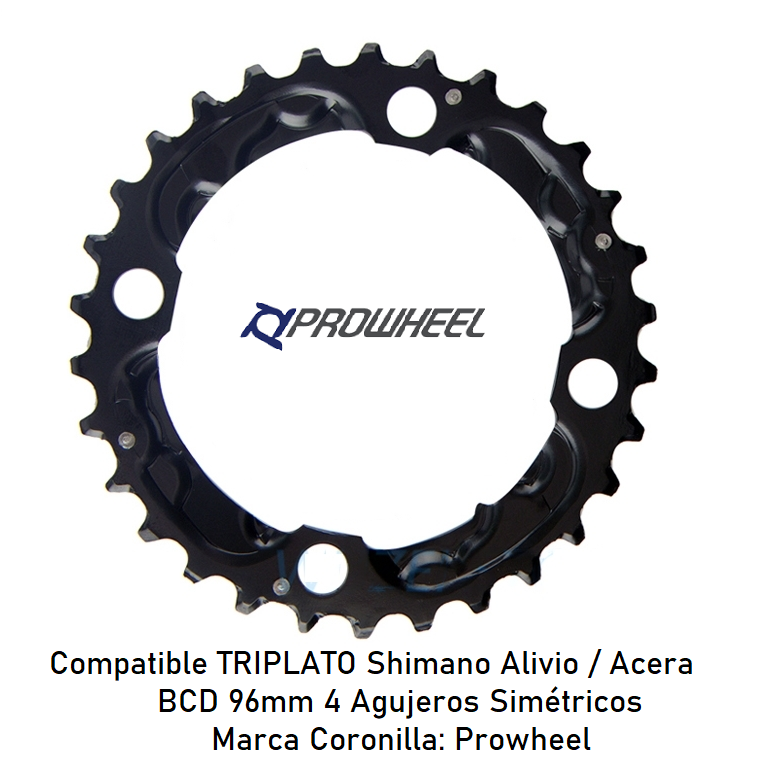 Coronilla 30T BCD 96mm Triplato (compatible Alivio) Prowheel