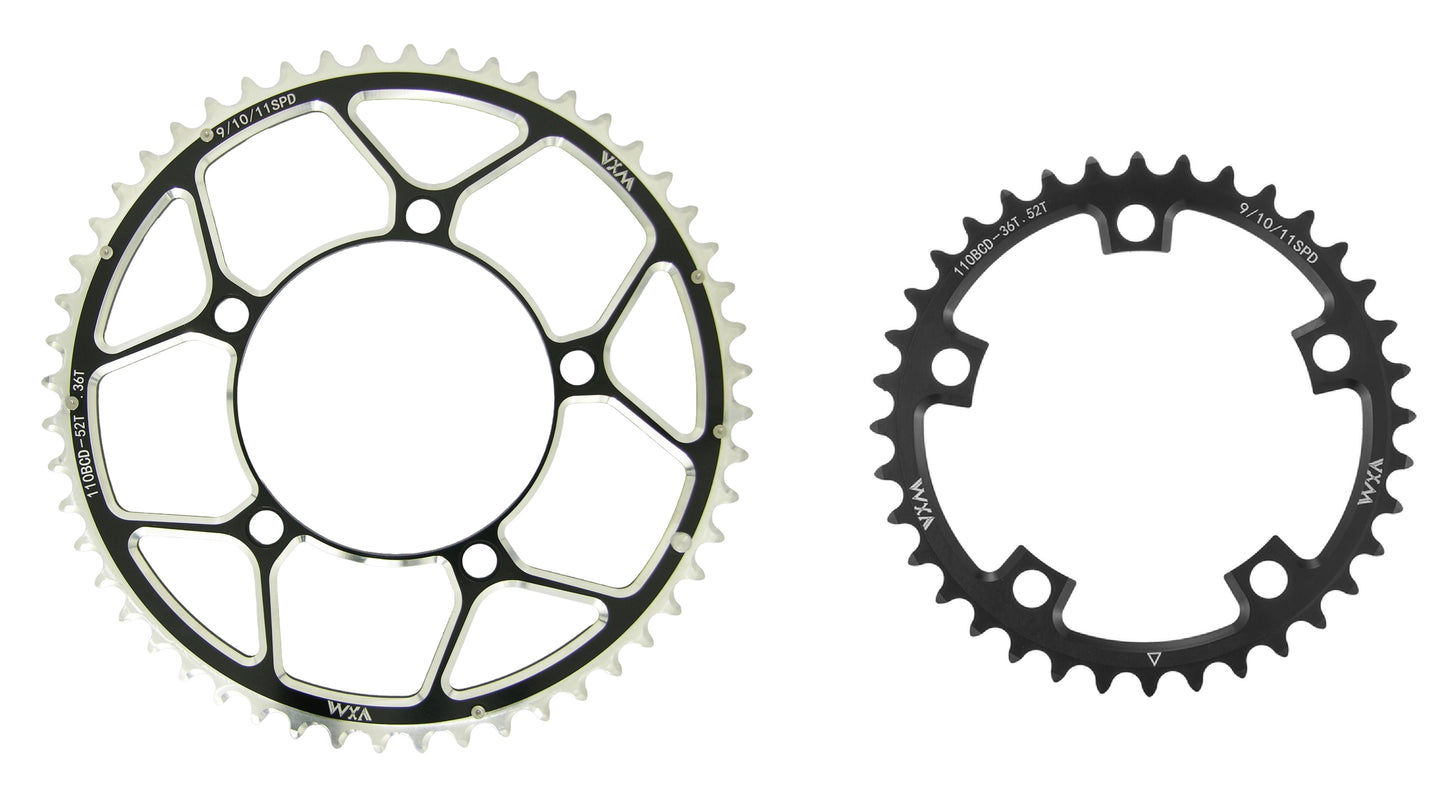 Coronillas 52T y 36T BCD 110mm 5h Aluminio Biplato VXM