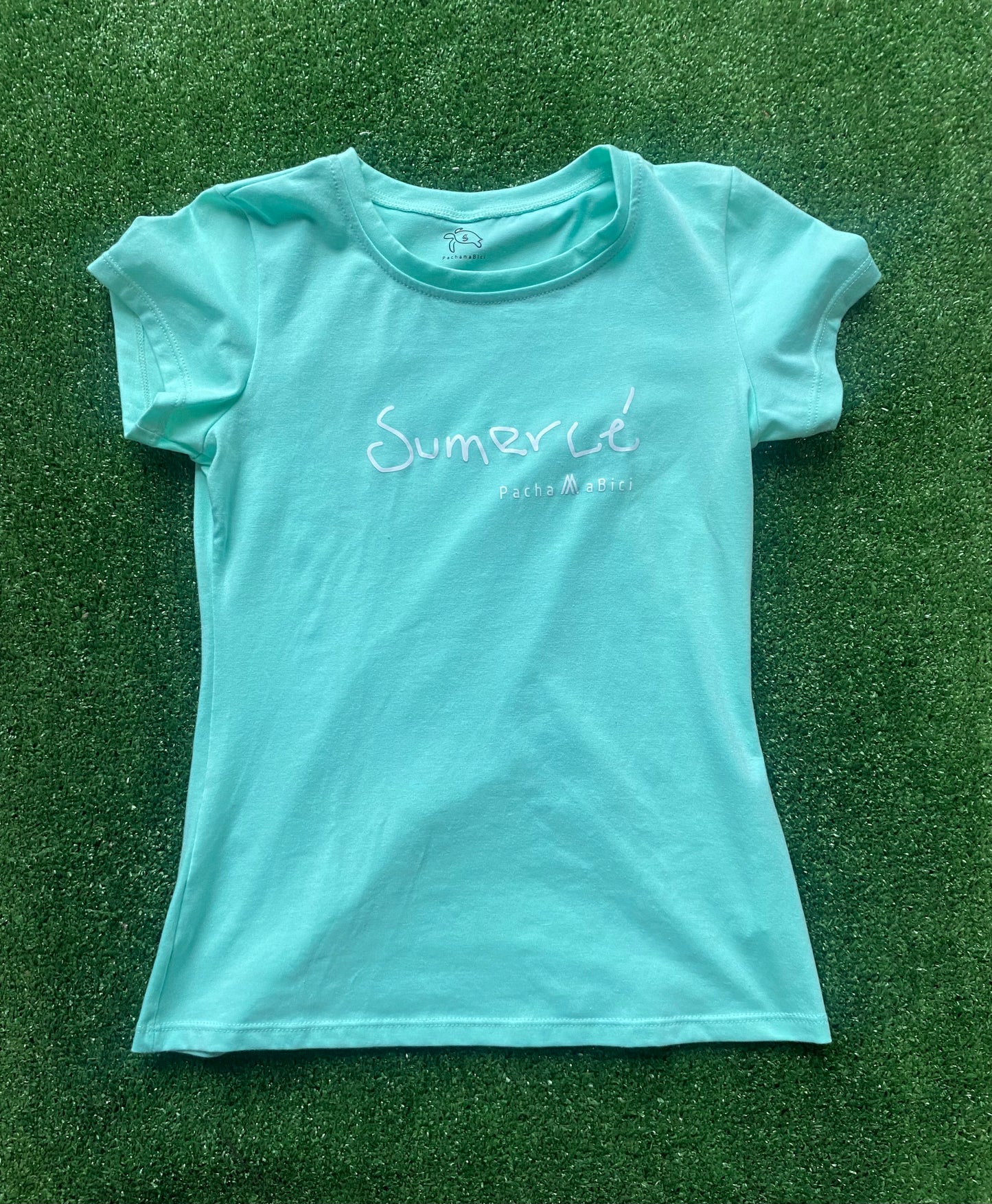 Camiseta Sumerce Dama Talla XS (Celeste) Pachamabici
