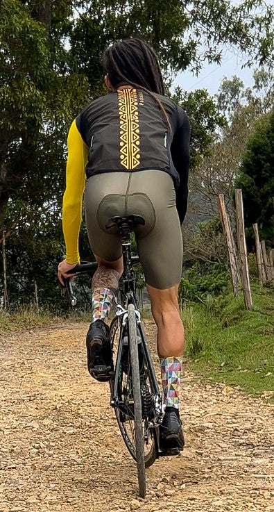 Chaleco Aborigen PRO Talla S (Verde Oliva) Dorada Pachamabici