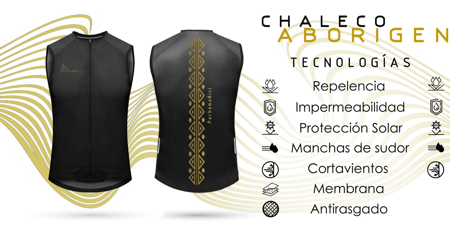 Chaleco Aborigen PRO Talla XS (Negro) Reflectivo Pachamabici