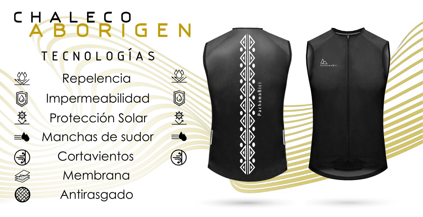 Chaleco Aborigen Basic Talla S (Negro) Pachamabici
