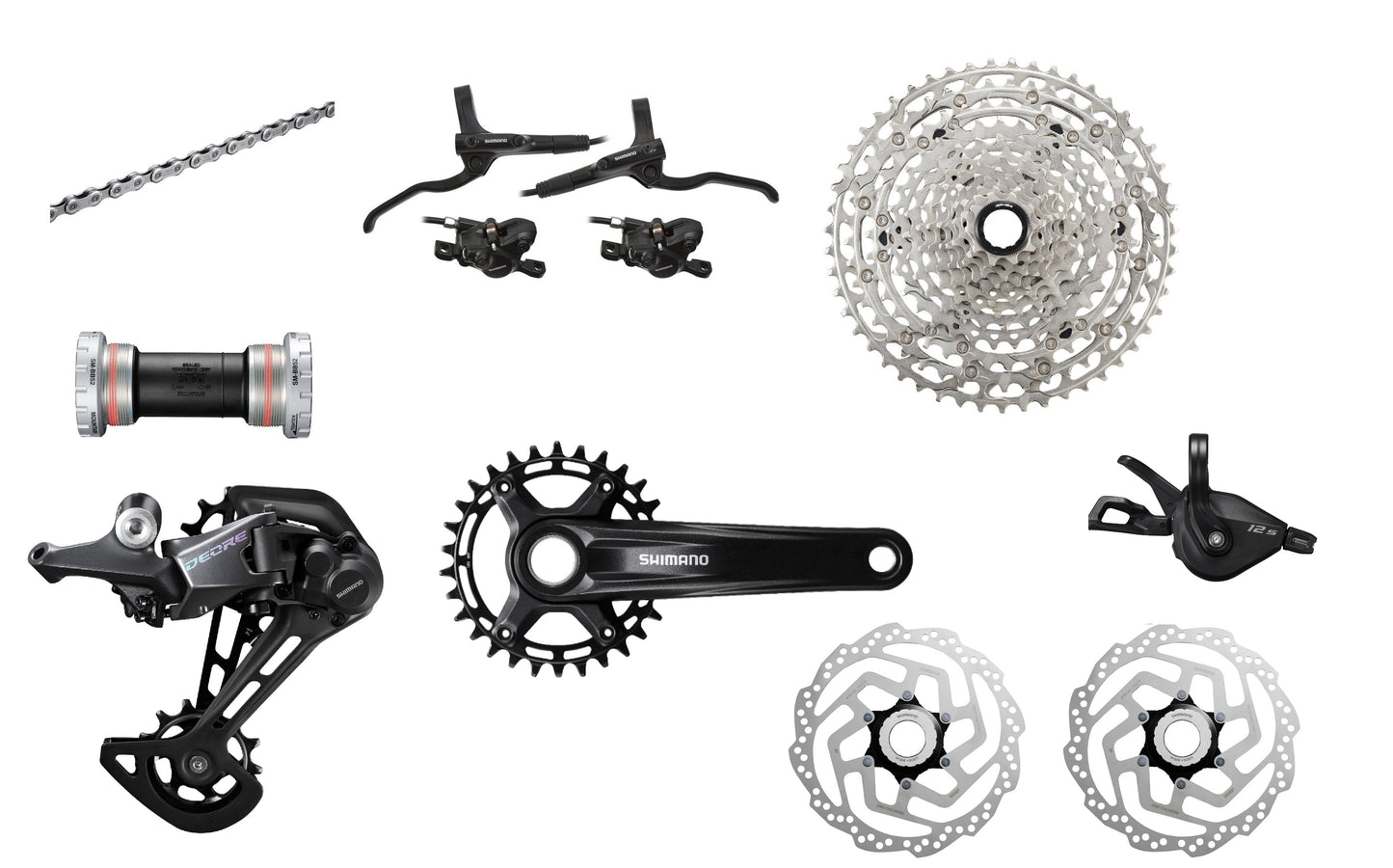 Grupo 12v Deore M6100 NS MT200 32T 10-51T 175mm Shimano