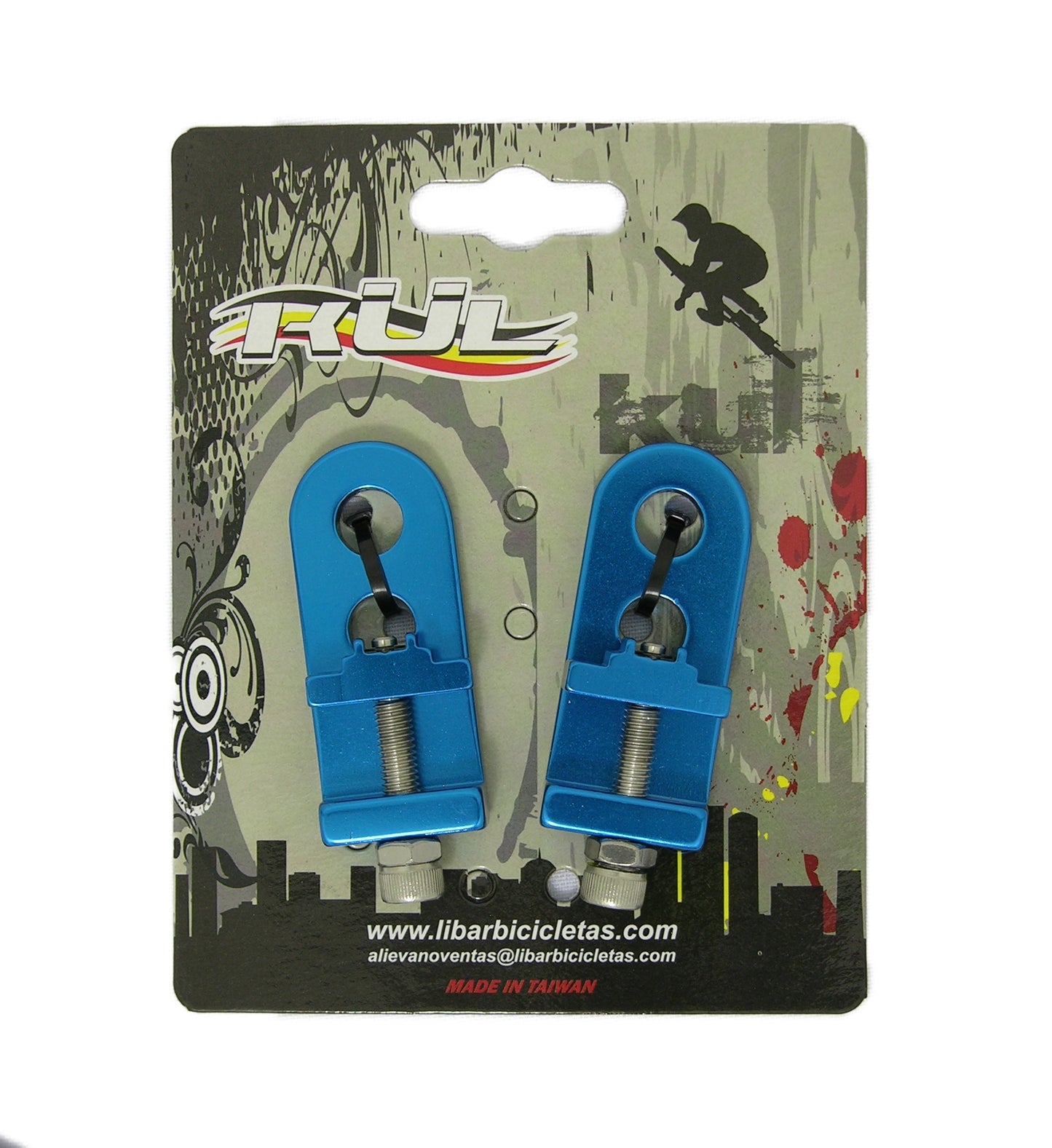 Tensor de cadena KUL bicicleta para fixed / libre o BMX Azul