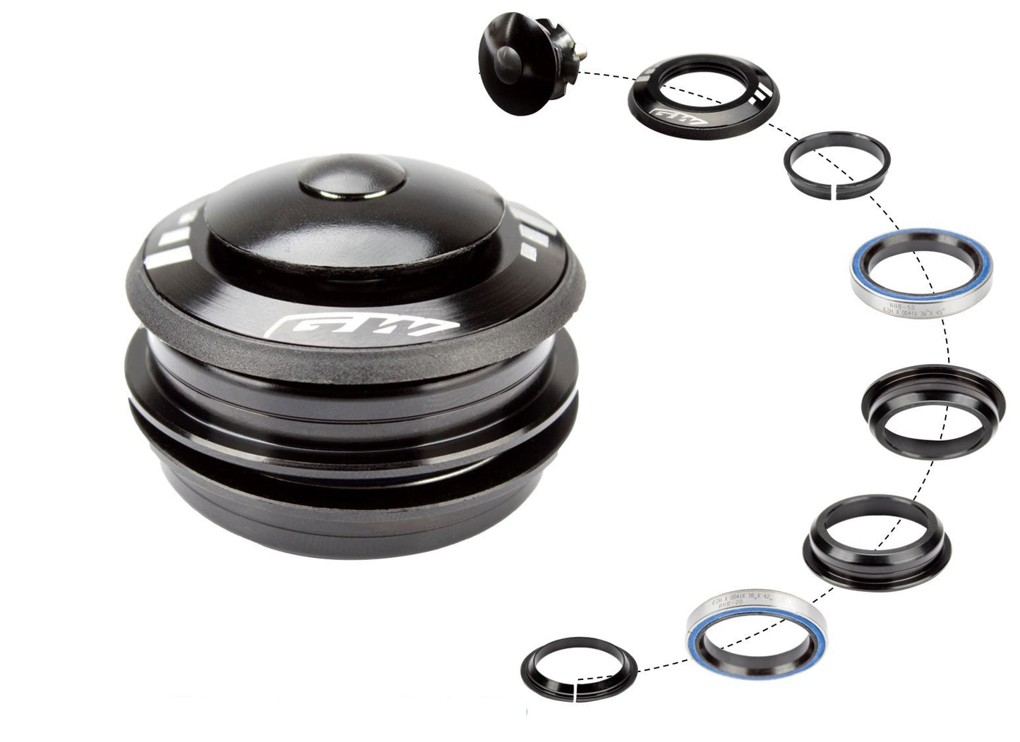 Caja de dirección Semi Integrada 1-1/8 H146 rodamientos sellados GW