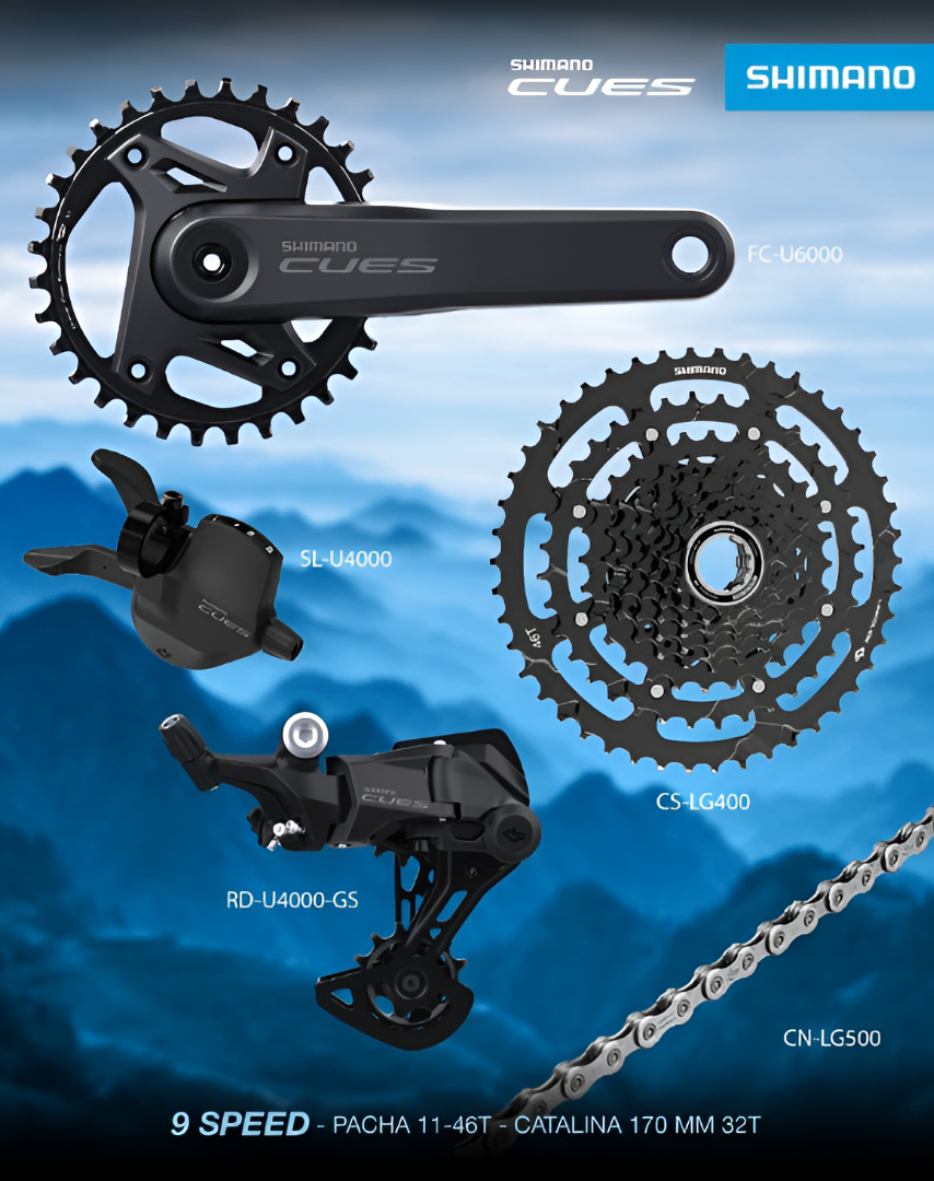 Grupo 9v CUES Monoplato 32T 11-46T B. 170mm Cues Shimano