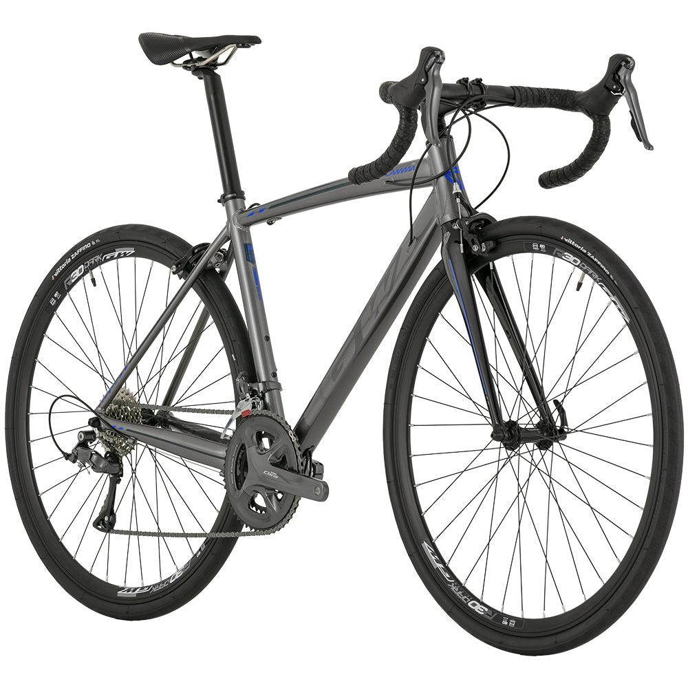 Bicicleta Ruta Flamma 2x8v Claris M. Shimano Talla L Gris- Azul GW