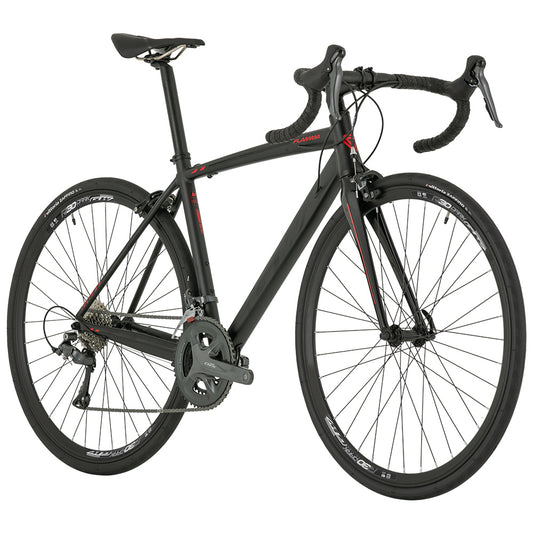 Bicicleta Ruta Flamma 2x8v Claris M. Shimano Negro- Rojo GW