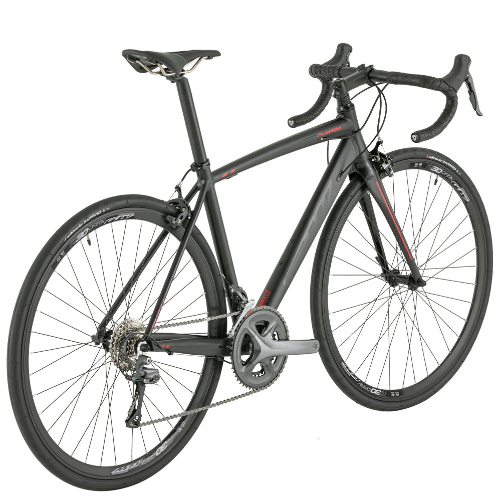 Bicicleta Ruta Flamma 2x8v Claris M. Shimano Negro- Rojo GW