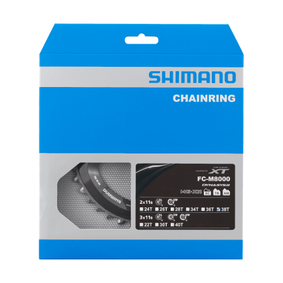 Coronilla 38T BCD 96mm Asimetrico Biplato 11v FC-M8000 XT Shimano