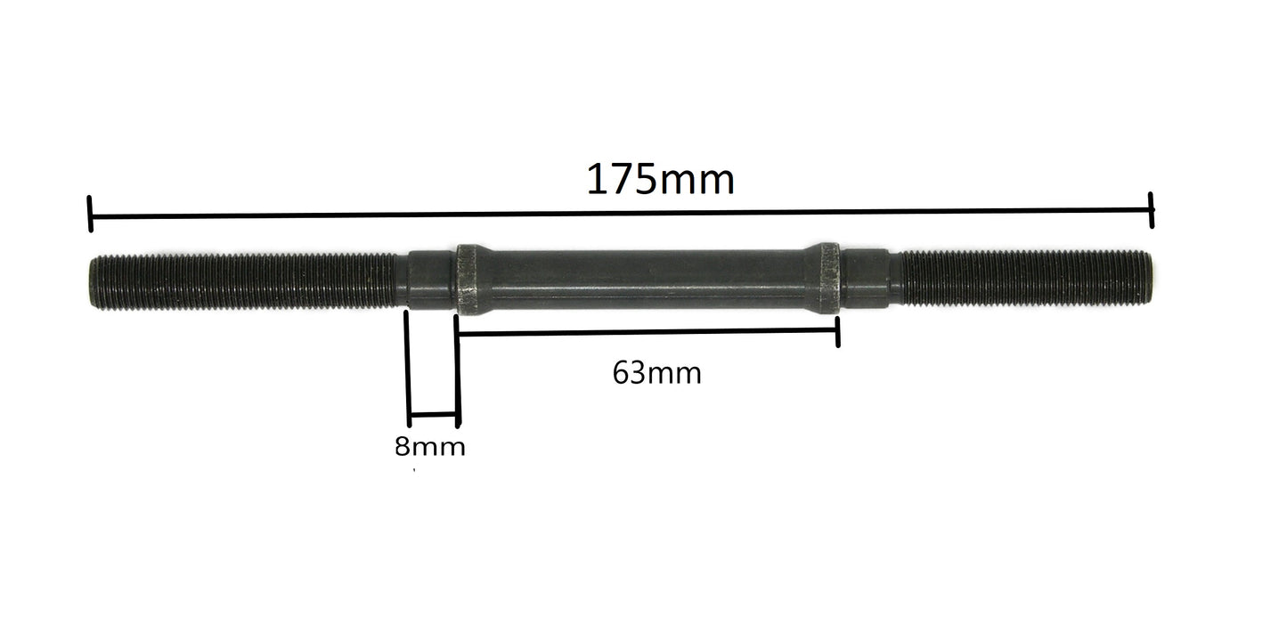 Eje trasero para rodamiento sellado 3/8X183mm (para tuerca) Asses