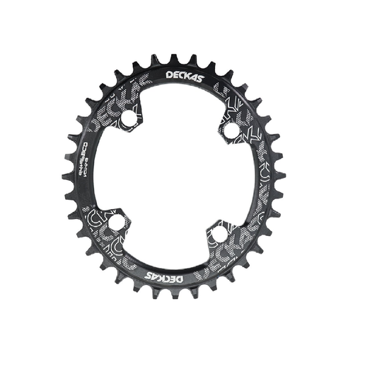 Coronilla 34T BCD 96mm y 94mm Simetrico Monoplato OVALADA 12v Negra Deckas