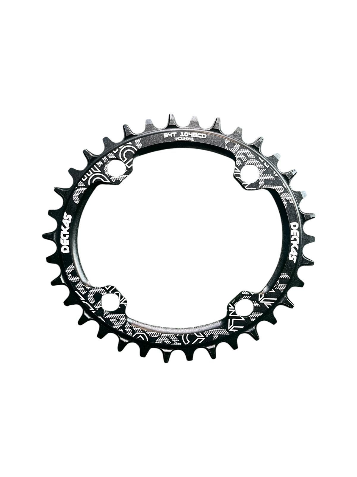 Coronilla 34T BCD 104mm OVALADA Monoplato 12v Negra Deckas