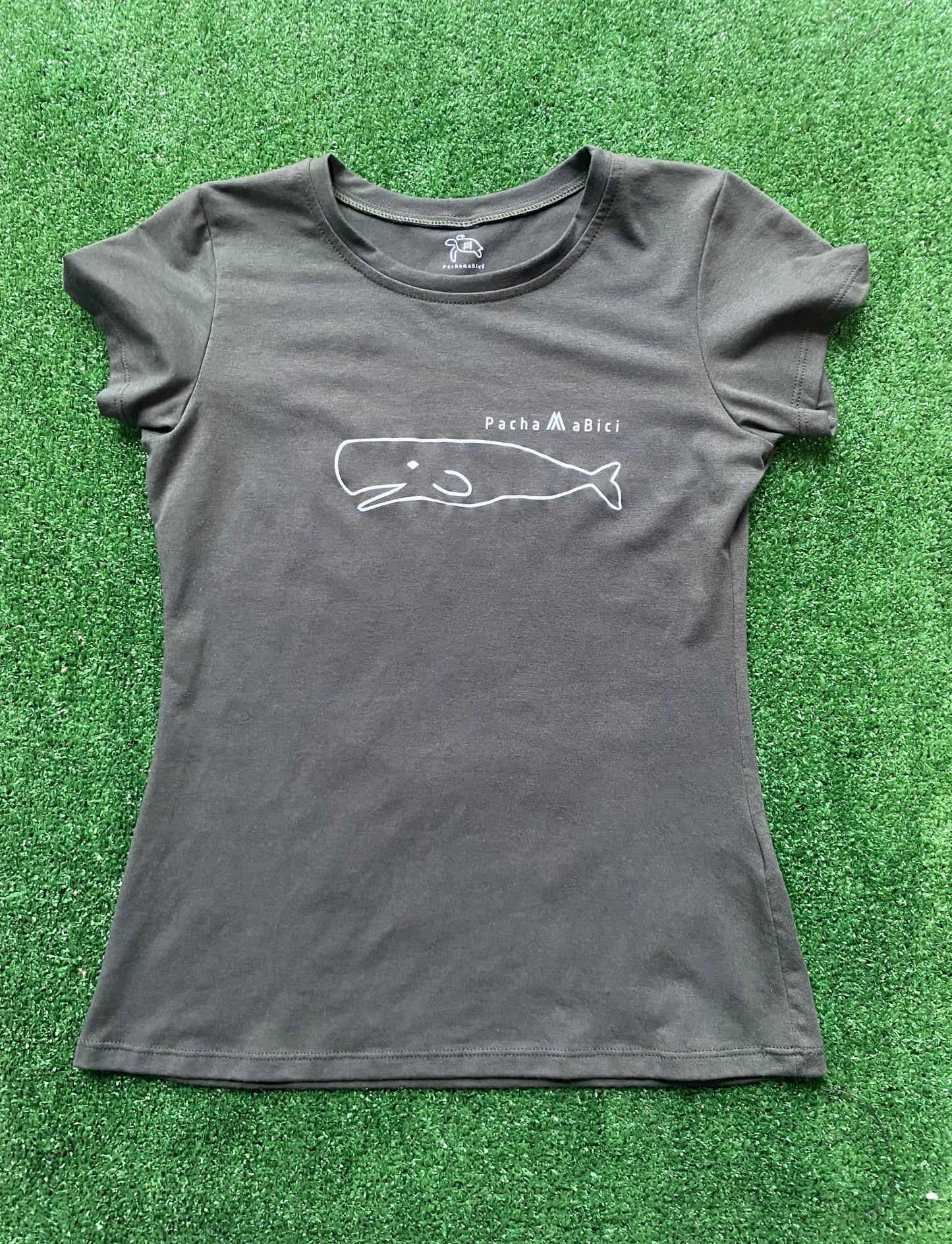 Camiseta Cachalote Dama Talla S (Verde Militar) Pachamabici