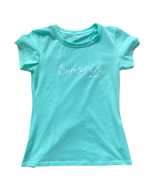 Camiseta Sumerce Dama Talla XS (Celeste) Pachamabici