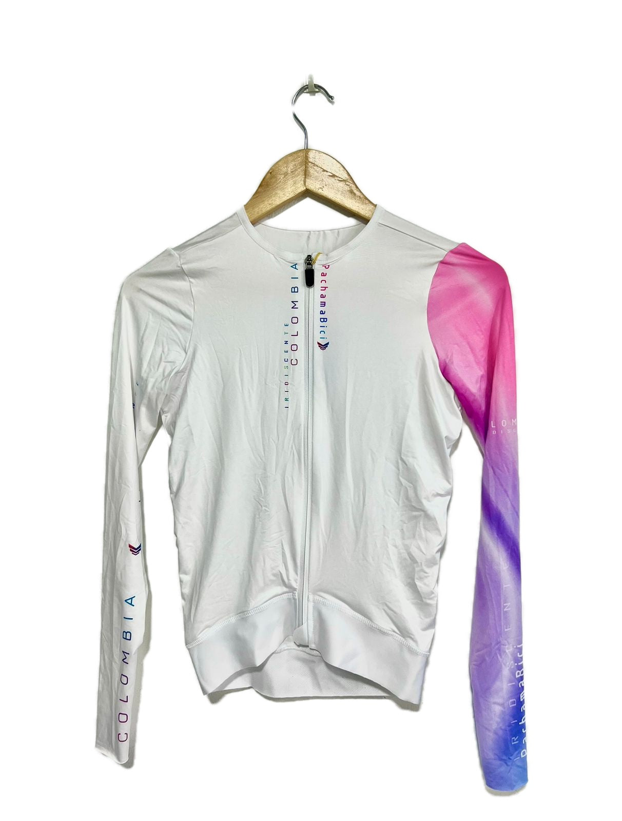 Jersey Colombia Iridiscente HOMBRE Talla S (Blanco) Pachamabici