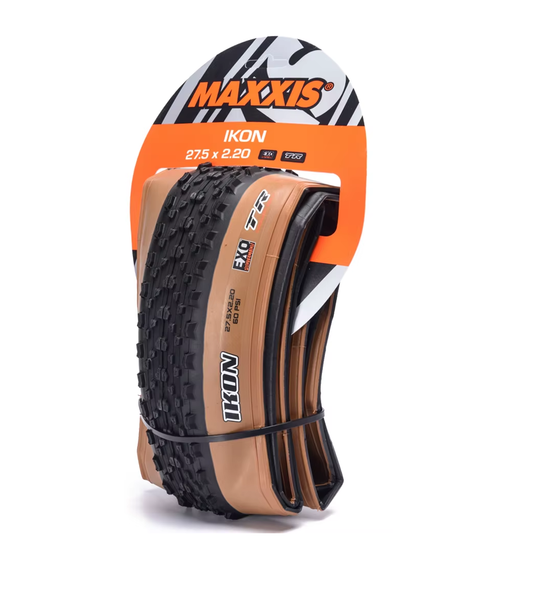 Llanta 27.5x2.20 Ikon 60TPI Plegable Tubeless Cara Marron 2C EXO Maxxis