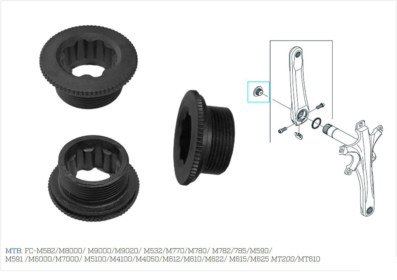 Vite Fissaggio Pedivella Shimano FC-M582 - Ricambio Bici Nero - Foto 2