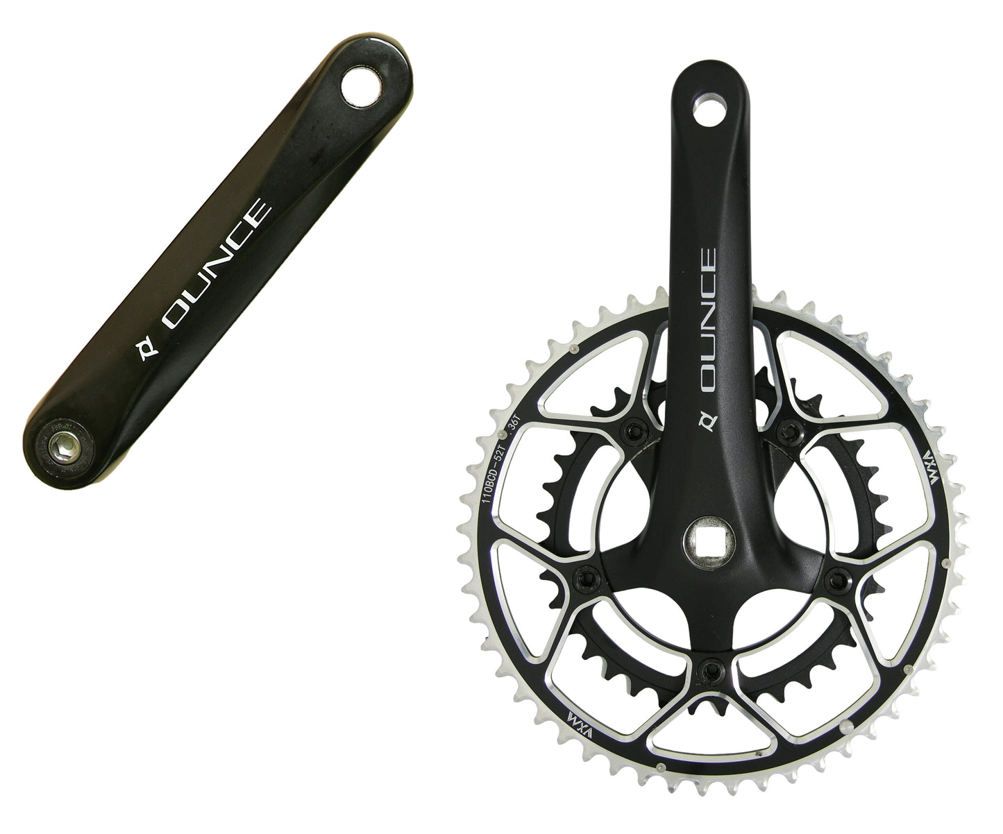Dobleplato 52/36T Ounce 621 172.5mm Coronillas en Aluminio Prowheel