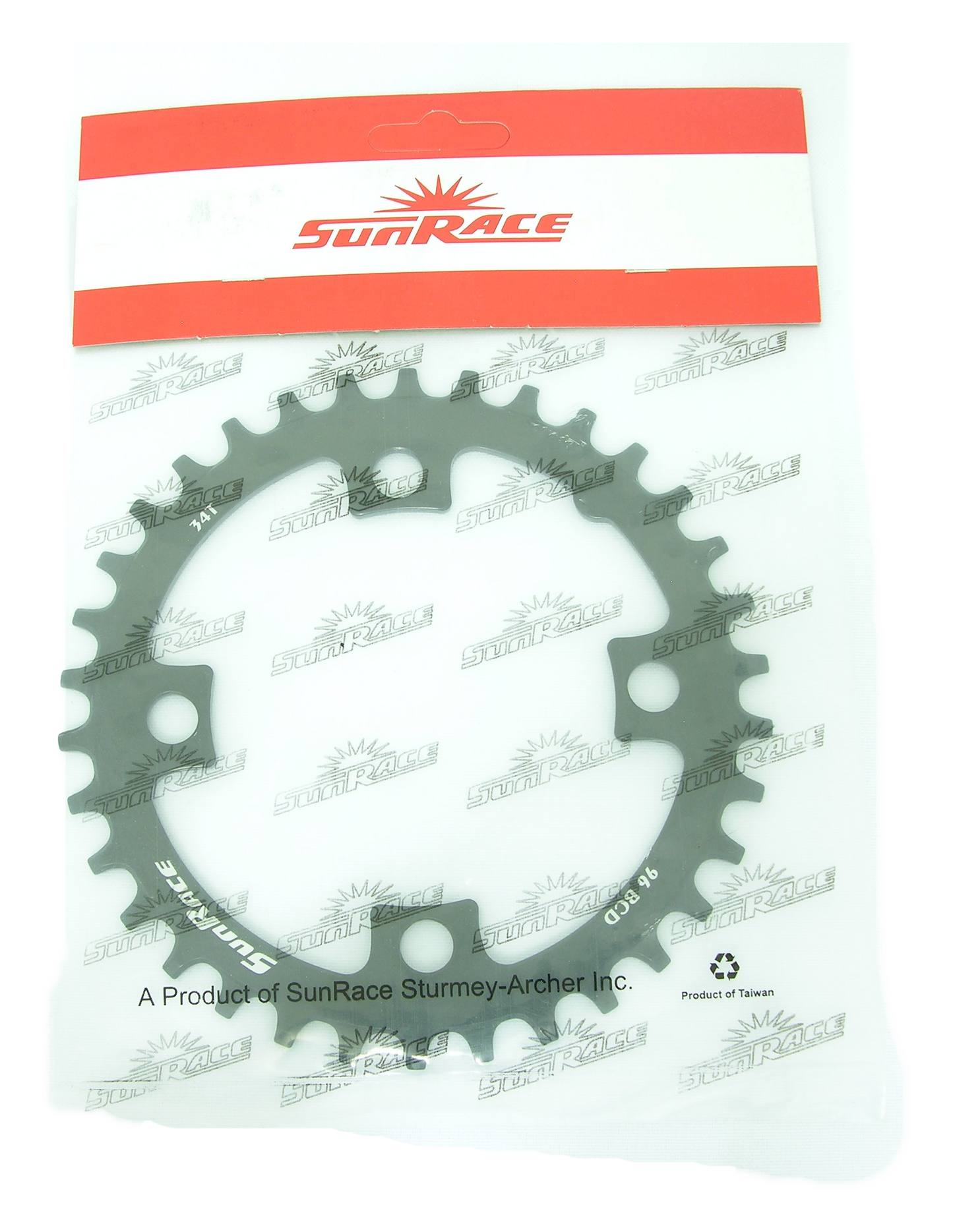 Coronilla 34T BCD 96mm monoplato MS00 simetrico Sunrace